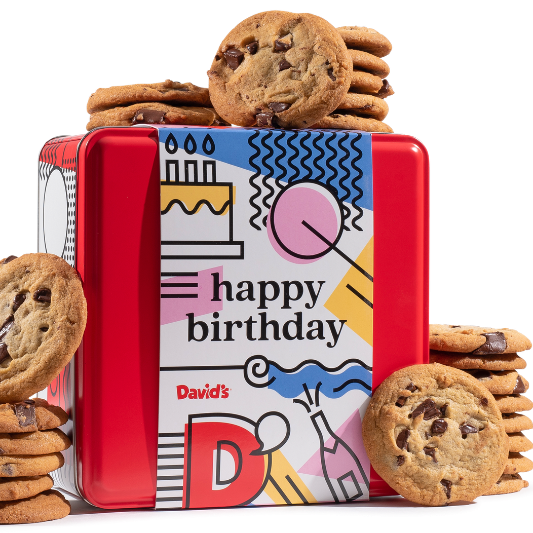 Happy Birthday Chocolate Chunk Cookies Tin - 2LB