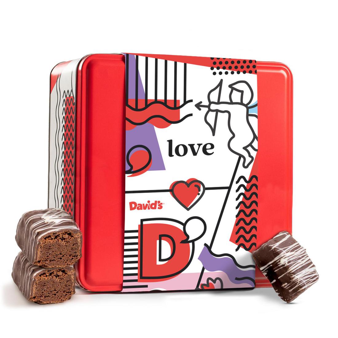 I Love You Chocolate-Covered Brownie Bites Tin