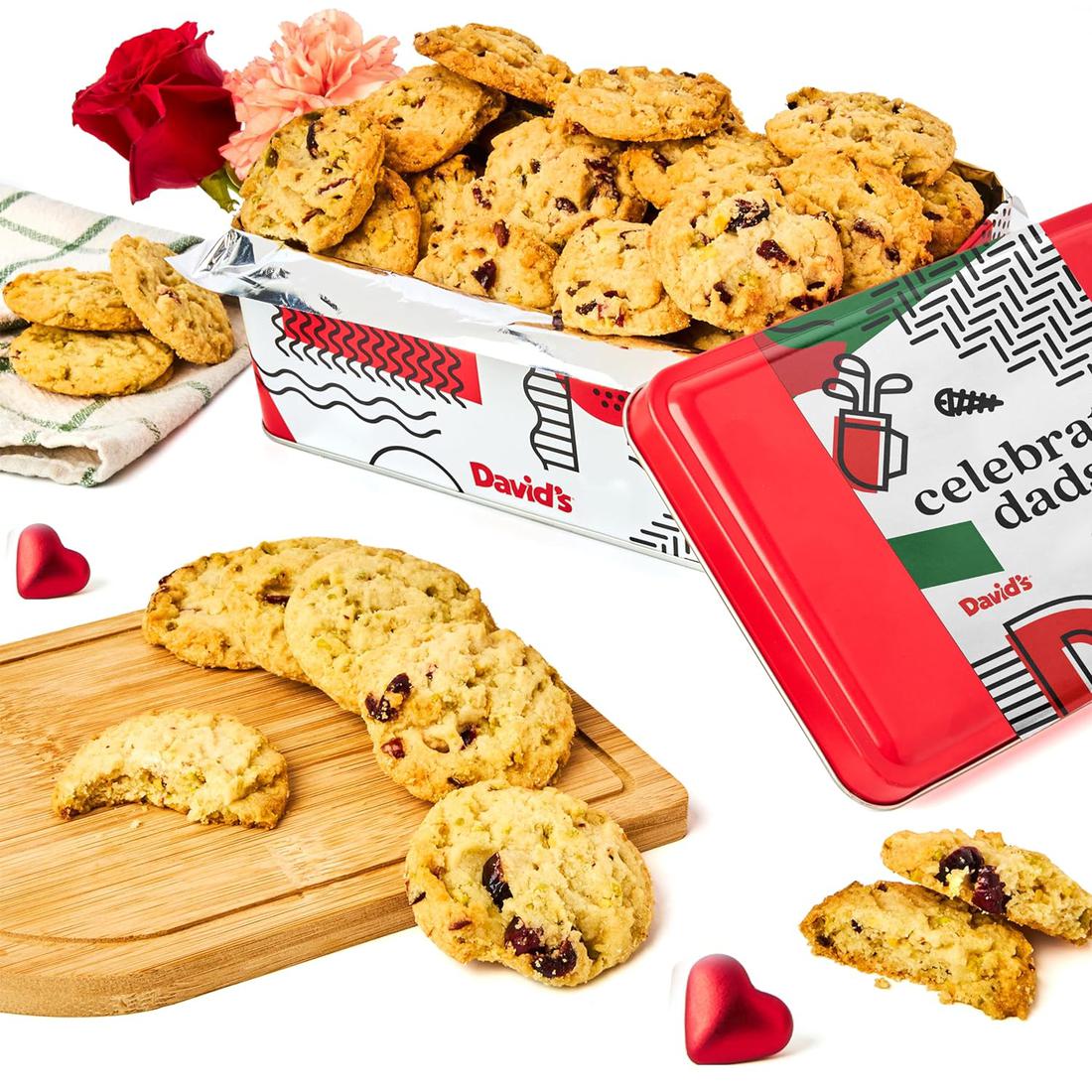 Father's Day Cranberry Pistachio Biscuits Sampler Tin