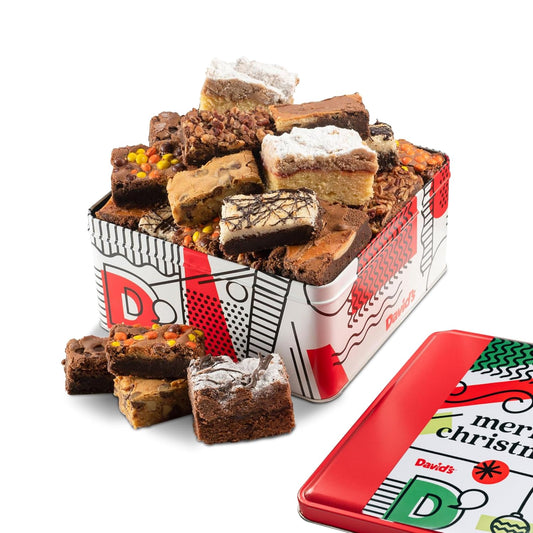 Merry Christmas Assorted Brownie & Crumb Cake Tin