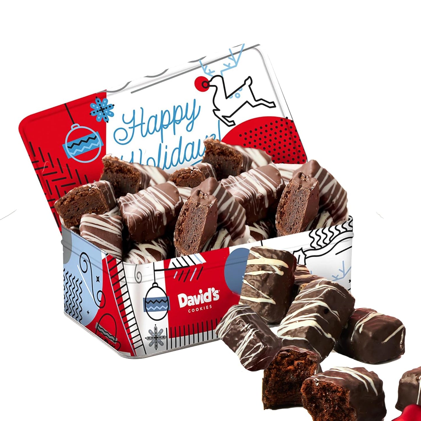 Rectangular Winter Wonderland Tin Chocolate Covered Brownies