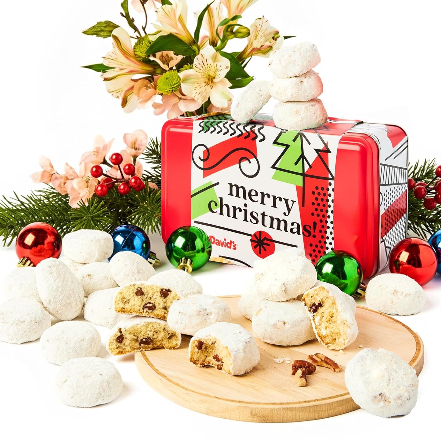 Merry Christmas Butter Pecan Meltaway Sampler Tin