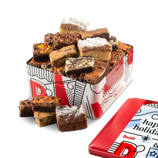 Happy Holidays Assorted Brownie & Crumb Cake Tin