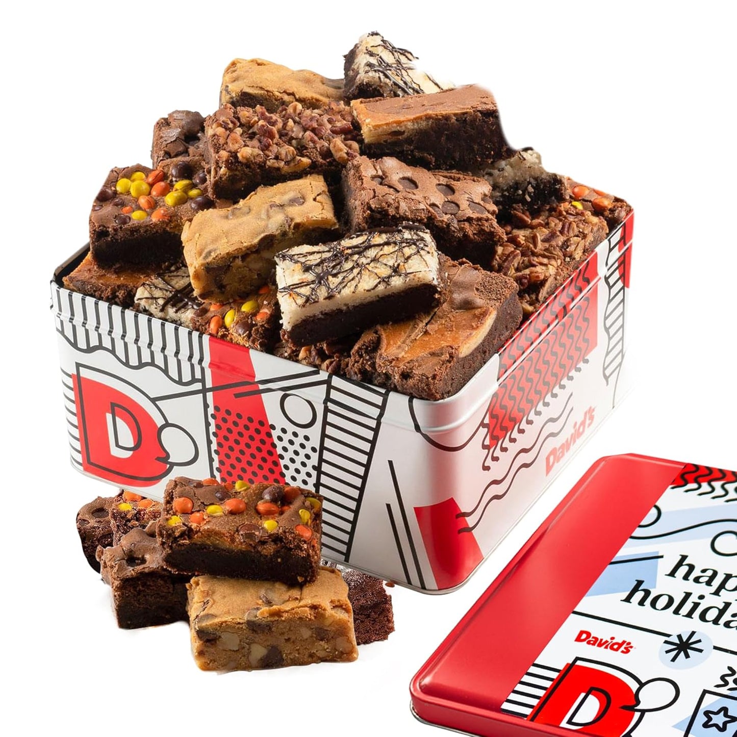 Happy Holidays Assorted Brownies Tin