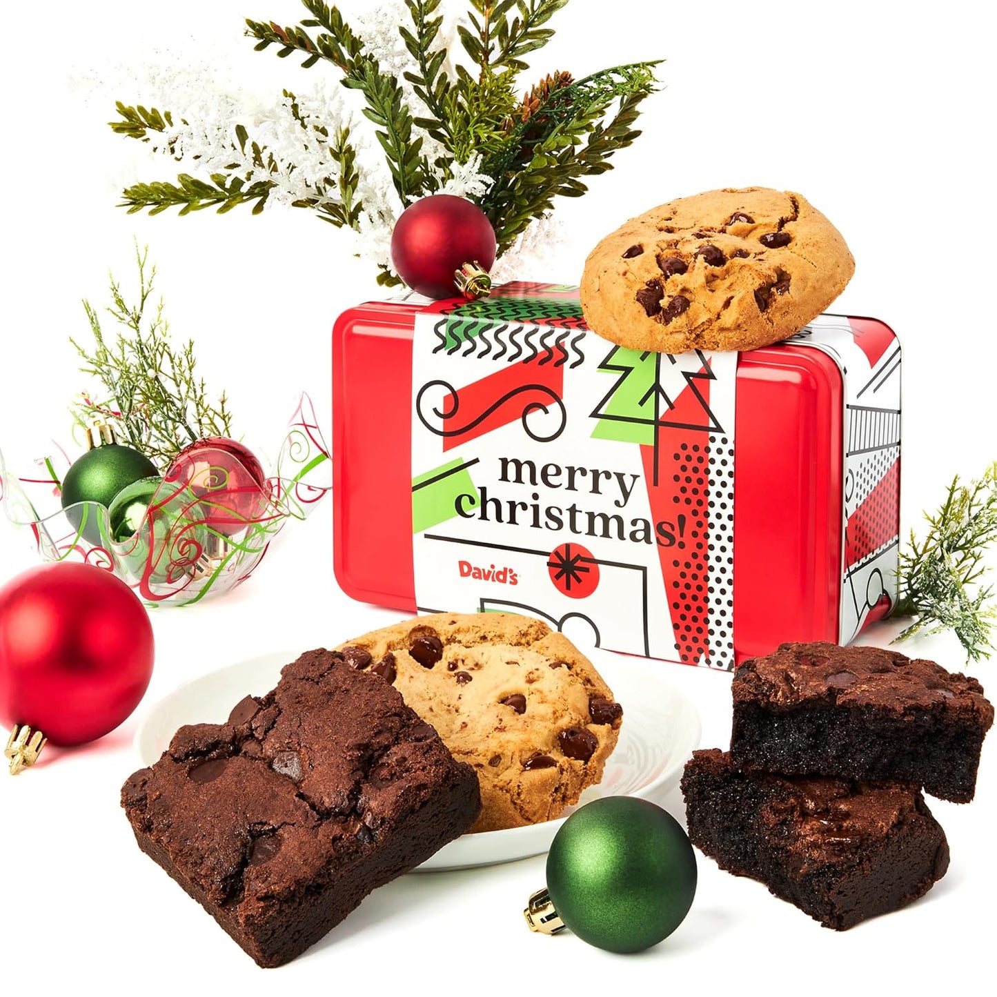 Merry Christmas Gluten Free Cookies & Brownies Sampler Tin