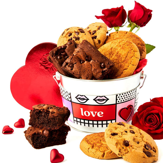 Gluten Free I Love You Cookie and Brownie Bucket