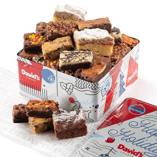 Winter Wonderland Assorted Brownies and Crumb Cakes Tin