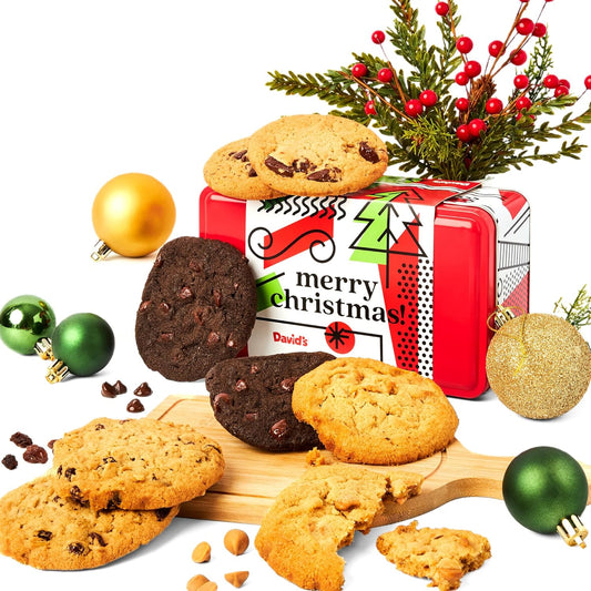 Merry Christmas Fresh Baked Assorted Sampler Cookies Tin