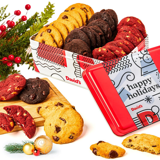 Happy Holidays Mini Bites Sampler Tin (28 Cookies)