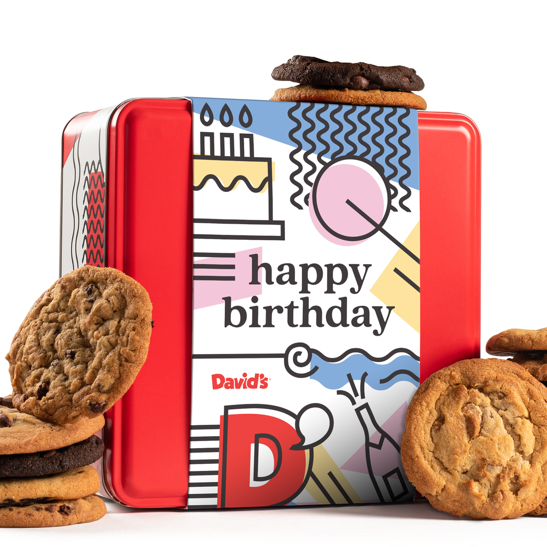 Happy Birthday Fresh Baked Assorted Cookies Tin