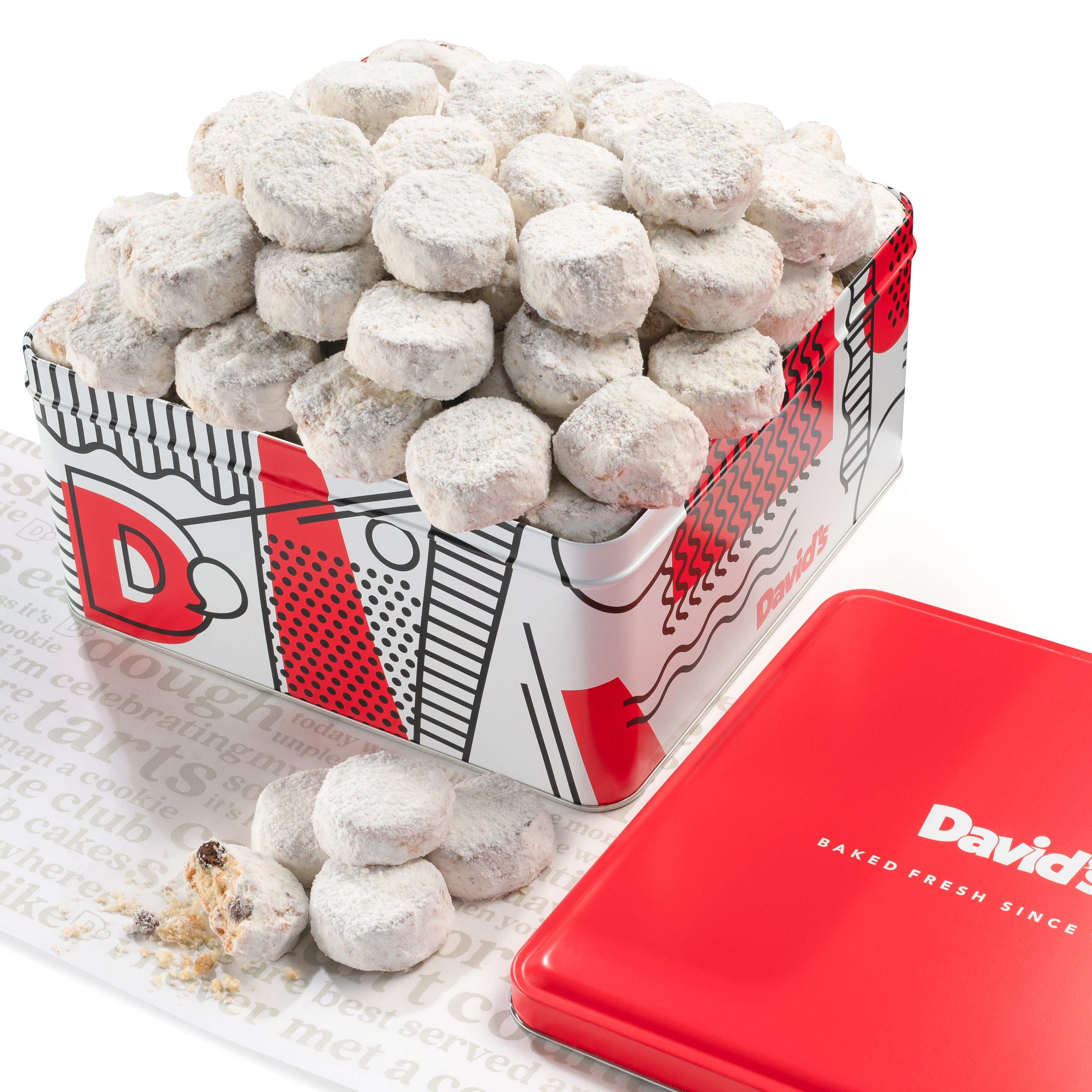 2LB Square Signature Tin Butter Pecan Meltaway – David's Cookies