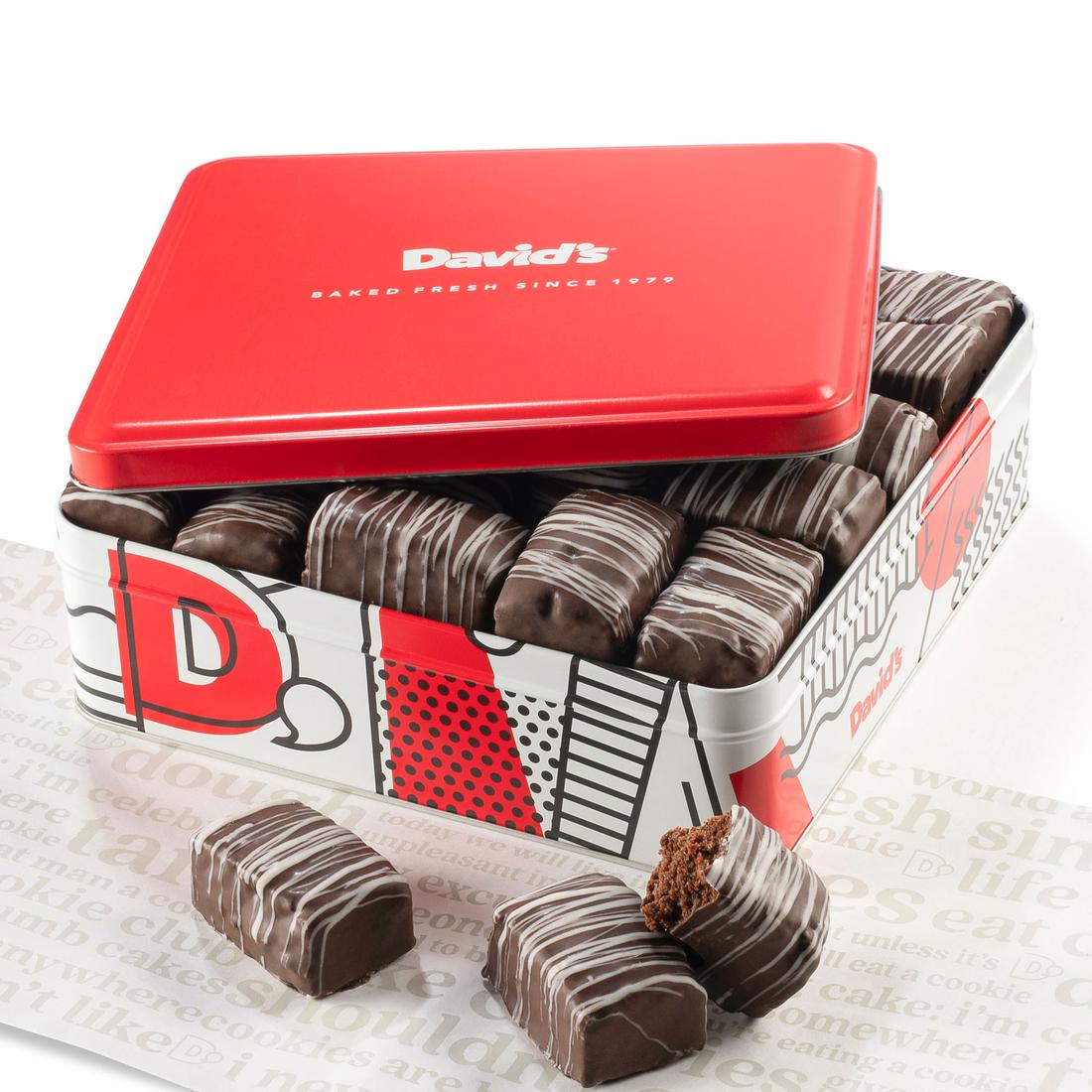 Chocolate-Covered Brownie Bites Tin