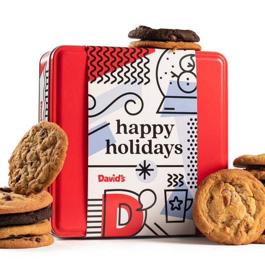 Happy Holiday Assorted Cookies Tin