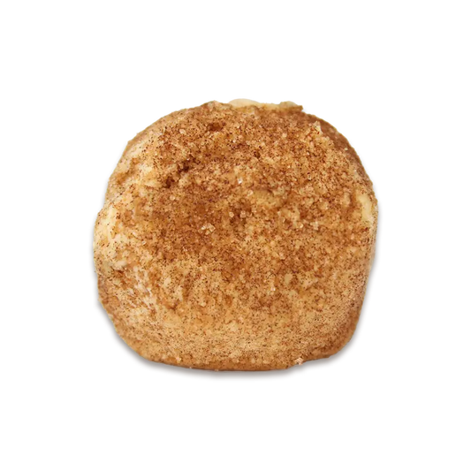 Single snickerdoodle cookie on a white background