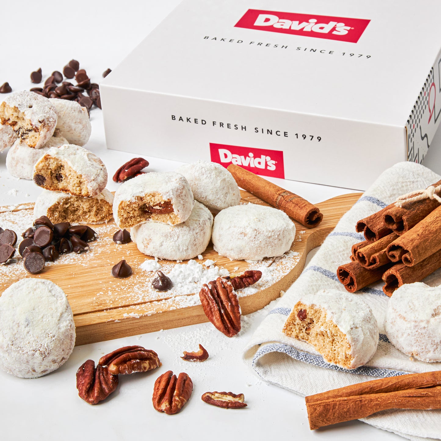 Cinnamon, Chocolate Chip, and Butter Pecan Meltaways 3 Pack Dessert Boxes