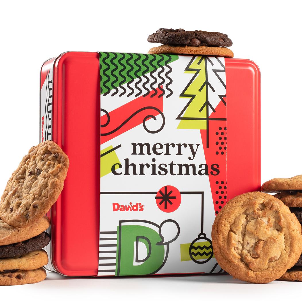 Merry Christmas Assorted Cookies Tin