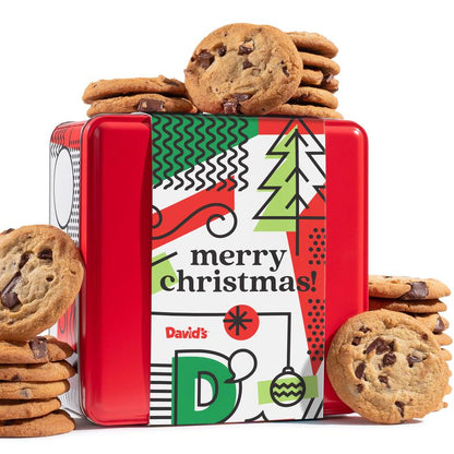 Merry Christmas Chocolate Chunk Cookie Tin