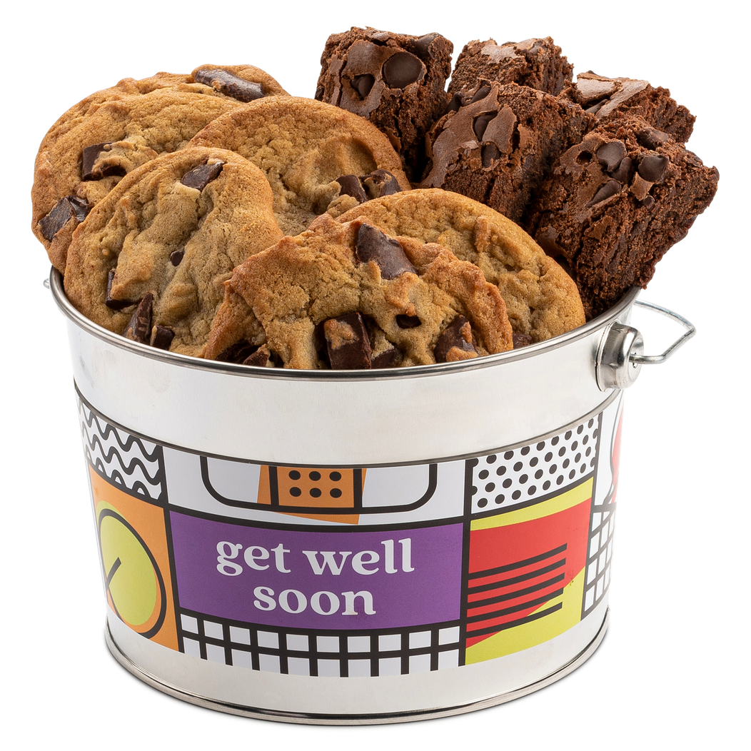 Get Well Soon Bucket Chocolate Chip Cookie and Brownie Sampler