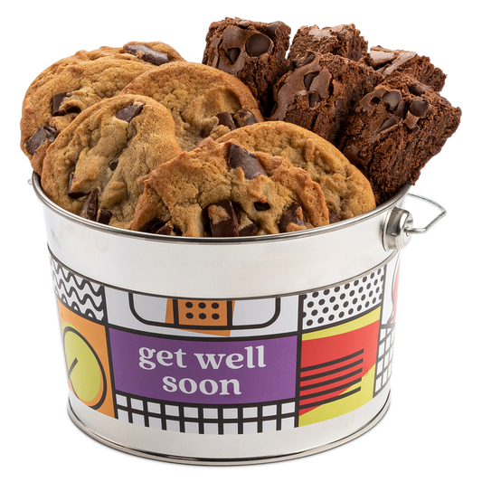 Get Well Soon Bucket Chocolate Chip Cookie and Brownie Sampler