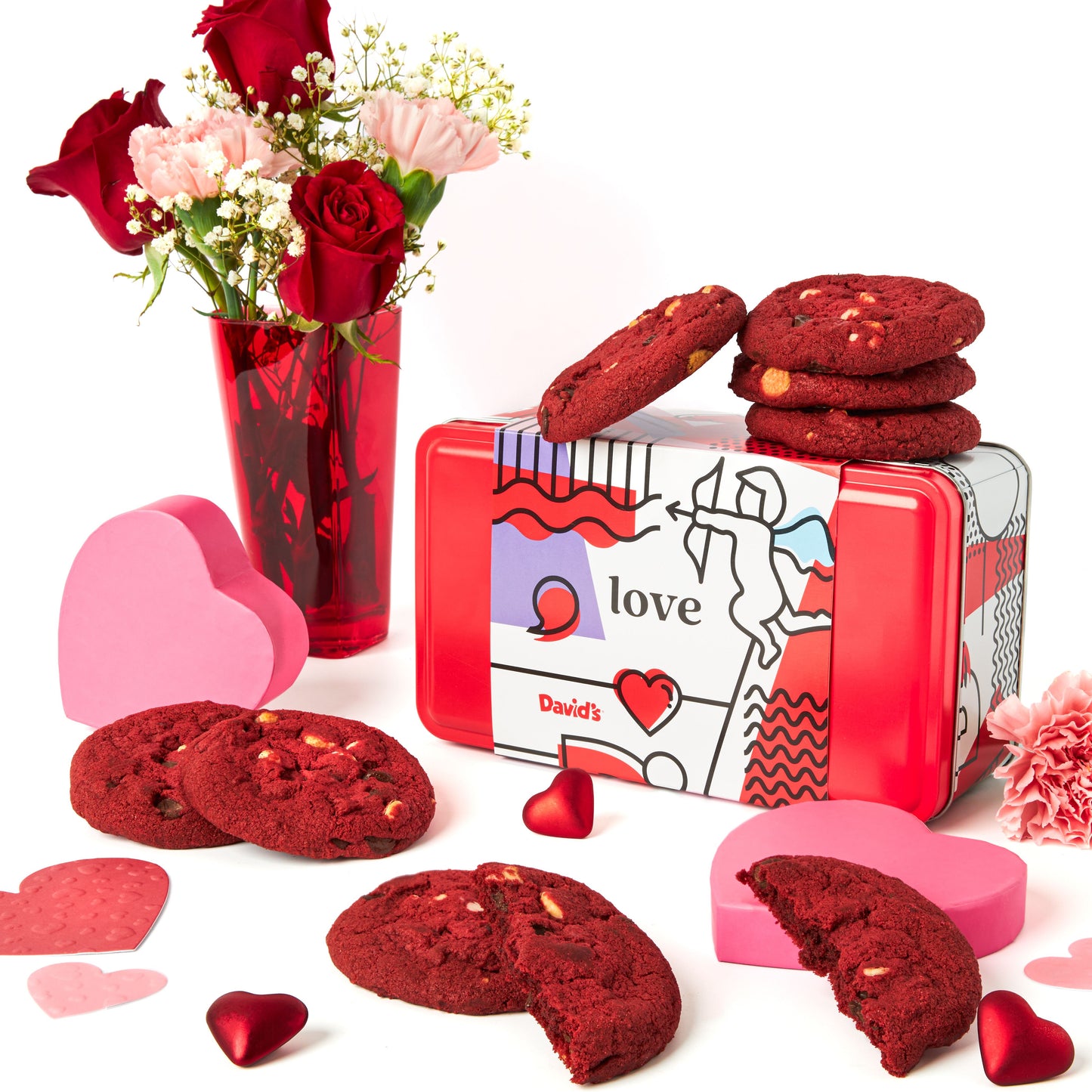 I Love You Red Velvet Sampler Tin 8 Cookies